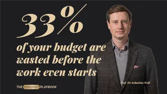 Artwork for The Evergreen Playbook episode "You waste 33% of your money in the briefing" featuring Prof. Dr. Sebastian Wolf.